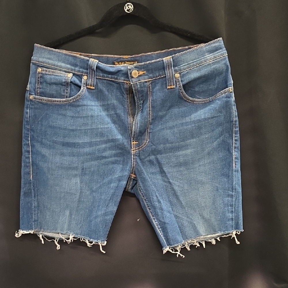 Nudie Blue Denim Jeans with Yellow Stitching